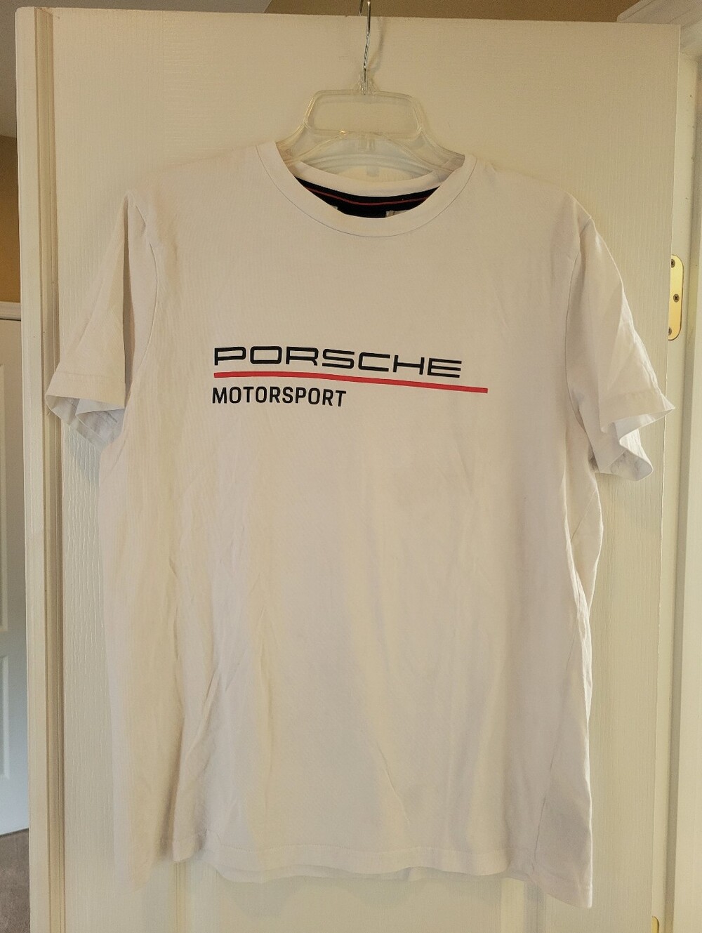 Porsche Motorsport T Shirt Mens M White Front Back Logo Official Racing Graphic